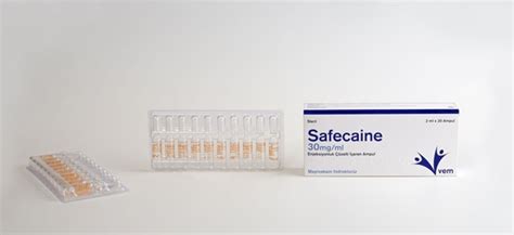 Safecaine 30mg/ml Enjeksiyonluk Cozelti Iceren Ampul