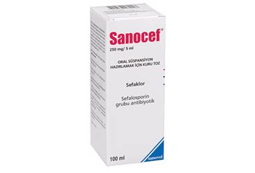 Sanocef 250mg/5ml Oral Suspansiyon Icin Kuru Toz 100 Ml