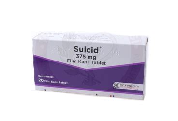 Sulcid 375 Mg Film Kapli Tablet (20 Tablet)