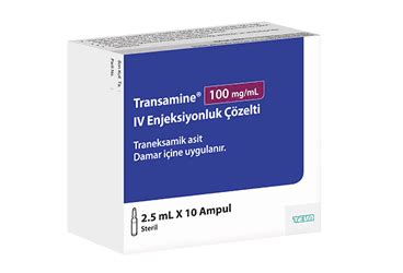 Transamine 100 Mg/ml Iv Enjeksiyonluk Cozelti (10 Ampul)