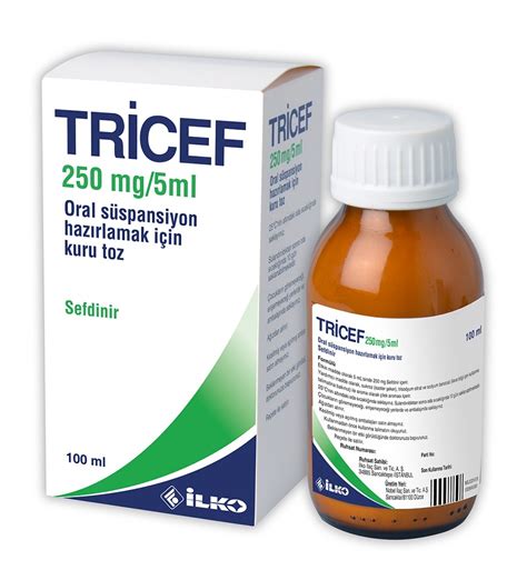 Tricef 250 Mg/5 Ml Oral Suspansiyon Hazirlamak Icin Kuru Toz 100 Ml