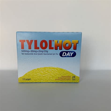 Tylolhot Day 500 Mg + 30 Mg + 2 Mg / 20 G Tek Kullanimlik Oral Cozelti Hazirlamak Icin Toz 12 Poset