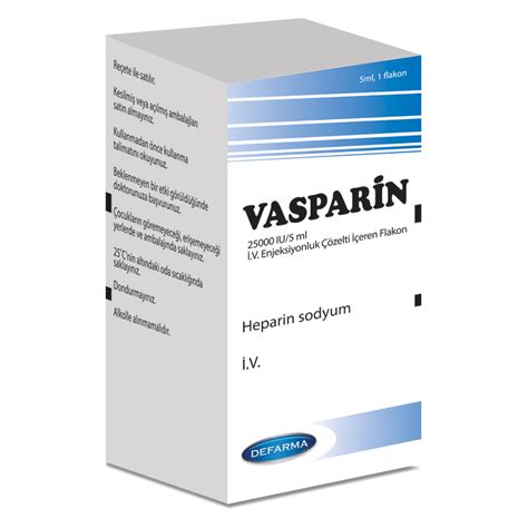 Vasparin 25000 Iu/5 Ml Enjeksiyonluk Cozelti Iceren 1 Flakon