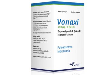Vonaxi 250 Mcg/5 Ml Iv. Enjeksiyonluk Cozelti Iceren 1 Flakon