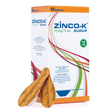 Zinco-k 15mg/5 Ml 20 Kasik Surup